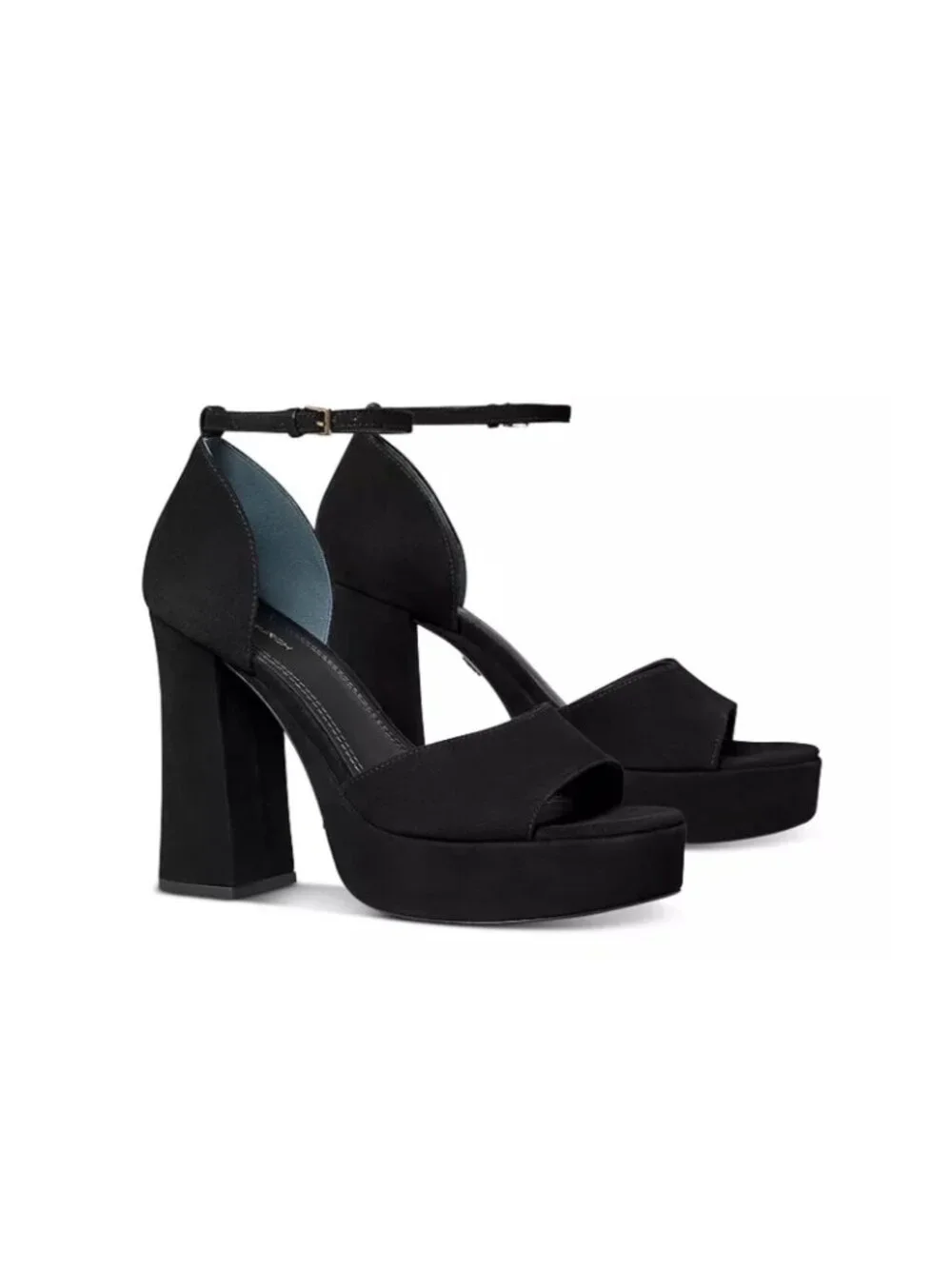 Tory Burch Women's Platform Black Suede Strap High Heel Sandals Sz 11M